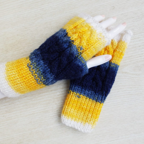 hand knitted fingerless gloves