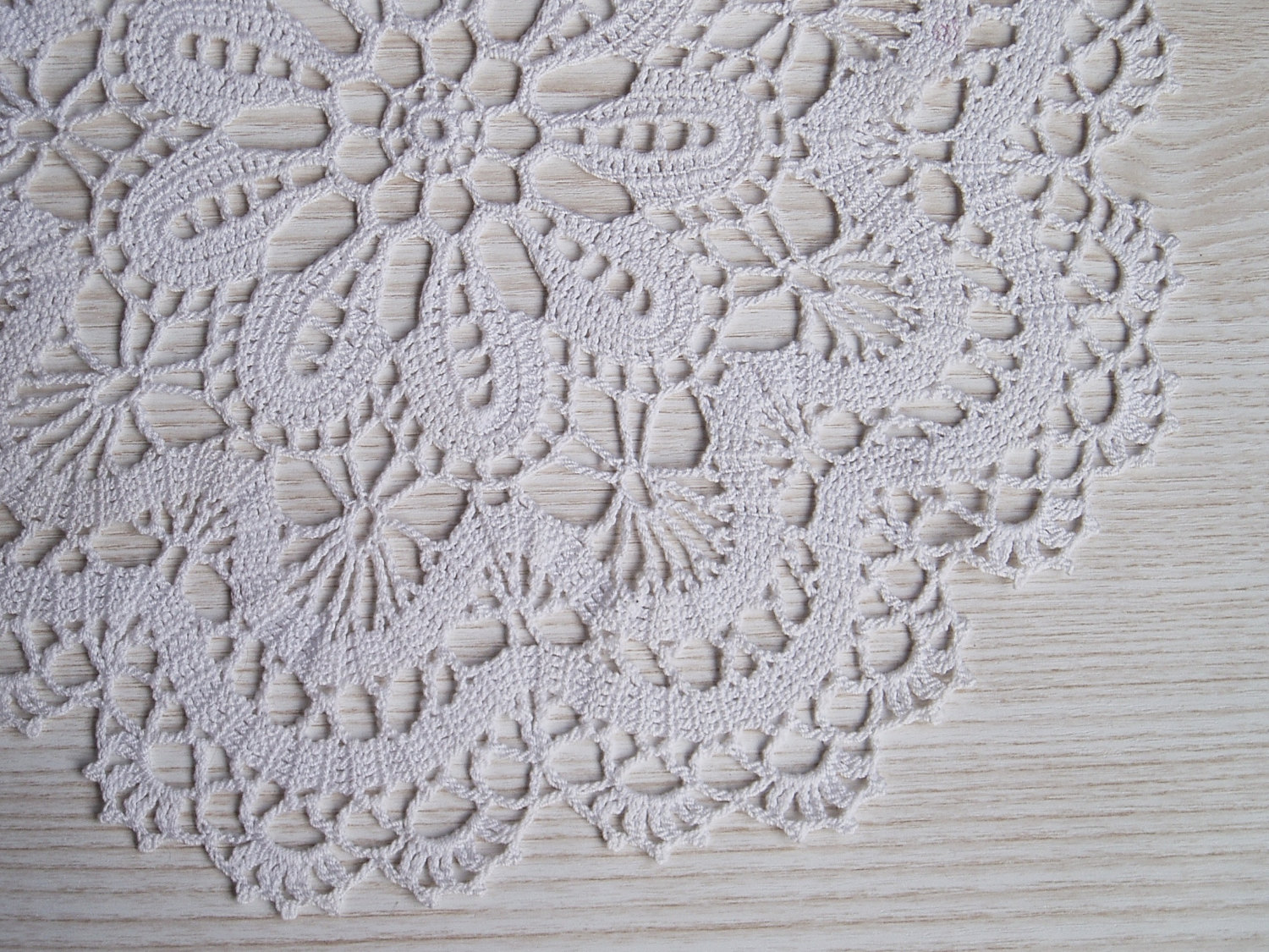 White Lace Crochet Doily Round Table Decor Olympus Digital