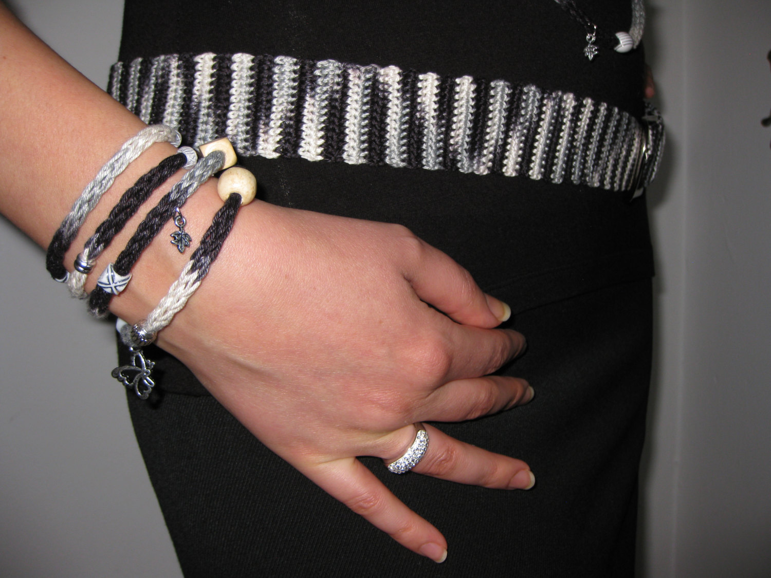 Turquoise Blue Cotton Crochet Necklace, Handmade Textile Jewelry, Fiber