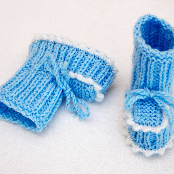hand knitted baby booties