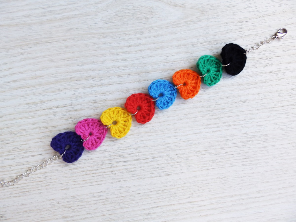 Turquoise Blue Cotton Crochet Necklace, Handmade Textile Jewelry, Fiber