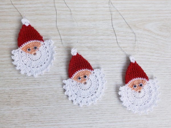 Set of 3 Crocheted Ornaments