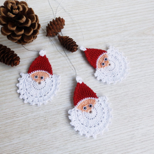 Set of 3 Crocheted Ornaments