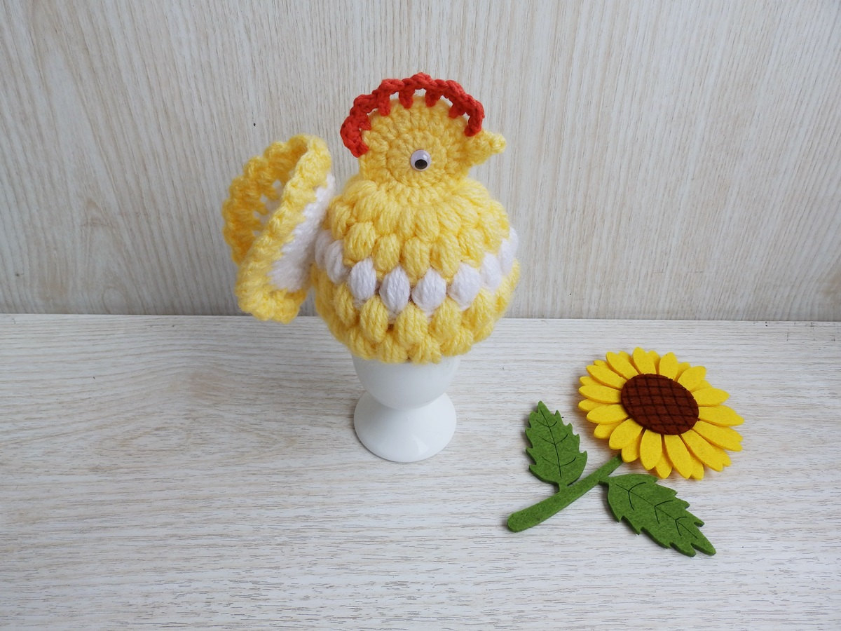 Crochet Easter Chicken Egg Warmer, Crochet Egg Cover Easter Ornament