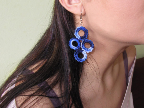 lilac earrings crochet earrings violet earrings Crochet earrings light earrings Crochet earrings hoop earrings